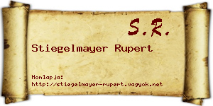 Stiegelmayer Rupert névjegykártya